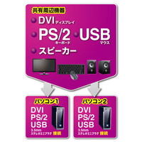 サンワサプライ ディスプレイエミュレーション対応DVIパソコン自動切替器(2:1) SW-KVM2DXN 1個（直送品）