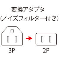 サンワサプライ 変換アダプタ(ノイズフィルター付) TAP-AD2N 1個