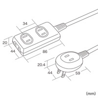 サンワサプライ プラス1個口便利タップ ホワイト 2P式 10m TAP-B9-10N 1個（直送品）