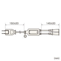 延長コード 電源タップ 0.4m 2P（ピン） 2個口 ブラック TAP-EX2BKN サンワサプライ 1本