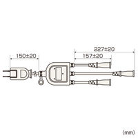 延長コード 電源タップ 0.5m 2P（ピン） 3個口 ブラック TAP-EX3BKN サンワサプライ 1本