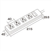 延長コード 電源タップ 2.5m 3P（ピン） 4個口 ライトグレー TAP-N3425N サンワサプライ 1個
