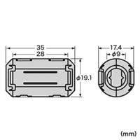 サンワサプライ フェライトコア TEL-NF2 1個（直送品）