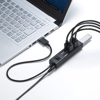 サンワサプライ USBハブ（USB HUB） ブラック USB2.0 7ポート セルフ・バスパワー USB-2H702BK 1個（直送品）