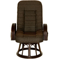 【軒先渡し】ヤマソロ 漣 さざなみ ラタン回転高座椅子 3段階リクライニング ポケット付 ブラウン 83-930 1脚（直送品）