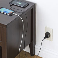 サンワサプライ USB充電器(2ポート・合計2.4A・ブラック) ACA-IP44BK 1個