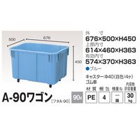 【車上渡し】積水テクノ成型 セキスイコンテナ A-90 ワゴン ブルー 90L CAP90EB 1セット（4個入）（直送品）