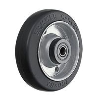 ハンマーキャスター 鉄板ホイールゴム巻車輪ローラーベアリング入125mm435SーRB125 435SーRB125 1セット(4個)（直送品）