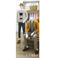 店研創意 紳士リアルマネキン 白 座り M 8005-600（直送品）