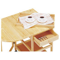 弘益 木製テーブル付きワゴン ナチュラル KW-415（NA） 1台（直送品）