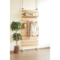 弘益 突っ張りパネル ナチュラル 幅800×奥行210×高さ2045～2750mm TP-T800（NA） 1台（直送品）