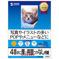 サンワサプライ インクジェット用両面印刷紙・厚手 JP-ERV5NA4 1冊（直送品）