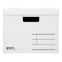 コクヨ 収納ボックス<NEOS> (Lサイズ・フタ付き)ホワイト A4-NELB-W 1セット(5冊)