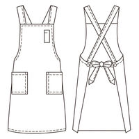 KAZEN（カゼン） 胸当てエプロン APK499-C/21 ブルー 男女兼用 フリーサイズ