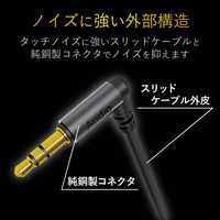 ELECOM ヘッドホン延長ケーブル/高音質/1m/シルバー EHP-35ELN10SV 1個