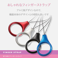 ELECOM スマートフォン用ストラップ/フィンガーストラップ/アルミライク/ブラック P-STFALBK 1個