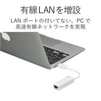 エレコム 有線LANアダプタ/USB2.0/Type-A/ホワイト EDC-FUA2-W 1個