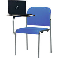 【軒先渡し】サンケイ メモ板付ミーティングチェア CM104-MYM 布張り モスグリーン 1脚（直送品）