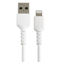 Startech.com 高耐久Lightning-USB-Aケーブル 30cm/ホワイト/アラミド繊維補強/Apple MFi認証 RUSBLTMM30CMW