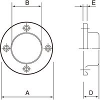 New Hikari (ニューヒカリ) ステンレス 丸座ソケット φ38パイプ用 清水 10個（直送品）