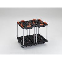 トラスコ中山 TRUSCO 連結式樹脂製2段台車 ビートル 700X450 自在3輪 ハンドルなし BT720J3-E100 1台（直送品）