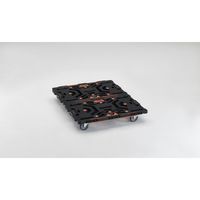 TRUSCO 連結式樹脂製平台車 ビートル 900X600 自在3輪 コボレ止めセット とめたろう付 BT900KJ3-E100T 1台（直送品）