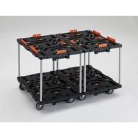 トラスコ中山 TRUSCO 連結式樹脂製2段台車 ビートル 900X600 自在5輪 ハンドルなし BT920J5-E100 1台（直送品）