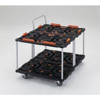 TRUSCO 連結式樹脂製2段台車 ビートル 900X600 自在3輪 コボレ止めセット ハンドル付 BT924KJ3-E100 1台（直送品）