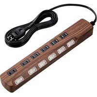 延長コード 電源タップ 3m 6個口 個別スイッチ 雷ガード ほこりシャッター ウォールナット ECT-1330W エレコム 1個