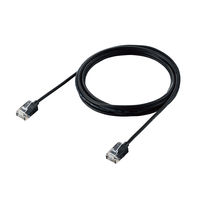 LANケーブル 2m cat6A準拠 ギガビット スーパースリム 3mm より線 黒 LD-GPASS/BK2 エレコム 1個