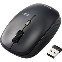 ワイヤレスマウス 無線 2.4GHz 5ボタン ブルーLED 抗菌 ブラック M-BL21DBKBK エレコム 1個
