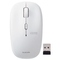 ワイヤレスマウス 無線 2.4GHz 5ボタン ブルーLED 抗菌 ホワイト M-BL21DBKWH エレコム 1個