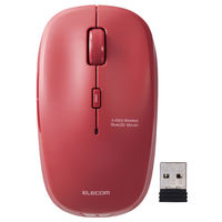 エレコム BlueLEDマウス/無線/5ボタン/抗菌/レッド M-BL21DBKRD 1個