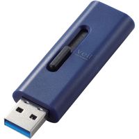 エレコム USBメモリー/USB3.2(Gen1)対応/スライド式/128GB/ブルー MF-SLU3128GBU 1個（直送品）