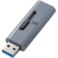エレコム USBメモリー/USB3.2(Gen1)対応/スライド式/128GB/グレー MF-SLU3128GGY 1個