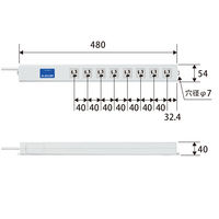 エレコム 法人用タップ/ロング型/3P8口/2m/抜け止め/一括スイッチ/RoHS指令準拠/ライトグレー T-H0620SR 1個
