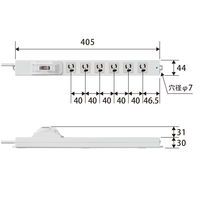 延長コード 電源タップ 3m 3ピン 6個口 過電流防止ブレーカー マグネット付 T-H0730OCPR エレコム 1個（直送品）