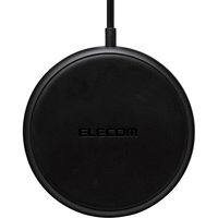 エレコム ワイヤレス充電器/Qi充電器/5W/コンパクト/卓上/ケーブル一体/2m/ブラック W-QA17BK 1個