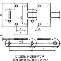 椿本チエイン 汎用大形コンベヤチェーン(DT仕様) RF12200ーDTーK2ーPL 1個（直送品）