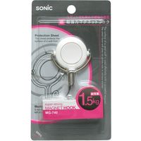 ソニック 超強力マグネットフック 1.5kg ブリスター 白 MG-740-W 1セット(3個)