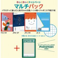 ショウワノート ジャポニカ学習帳 マルチパック(5mm方眼ノート4冊パック+限定ジャポニカ下敷き1枚) 910000M26 1パック（直送品）