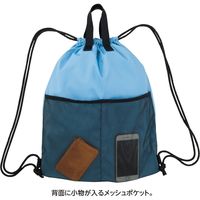 リヒトラブ 抗菌・抗ウィルス繊維 デイリーナップサック ALCLEA スカイブルー A7928-14 1個