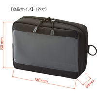 リヒトラブ クリヤーボックスポーチ(A6)ブラック F7582-24 1個