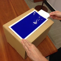 デリバリーパック 完全密封タイプ 全面糊 青（白地）全面印刷 長3用 PA-030T パピルスカンパニー 1箱（2000枚入）