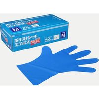 ポリストレッチエンボスストロング M 青 使い捨て TPE手袋 4000枚(200×20) 00654637 1ケース(4000枚入(20（直送品）