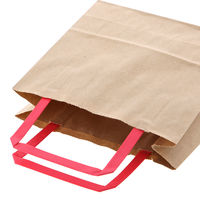 シモジマ 手提げ紙袋 25チャームバッグ 平手 18ー2 未晒無地 赤紐 003273272 1セット(400枚:50枚入×8)