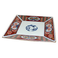 石丸陶芸 木甲赤濃松竹梅 正角盛皿 5740020564 1枚（直送品）