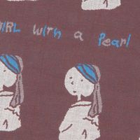 （世界の名作）ガーゼハンドタオル 真珠の耳飾り LAKOLE/ラコレ