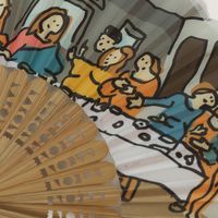 （世界の名作）ミニ扇子 ラストサパー LAKOLE/ラコレ