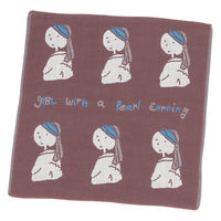 （世界の名作）ガーゼハンドタオル 真珠の耳飾り 1セット（1枚×2） LAKOLE/ラコレ